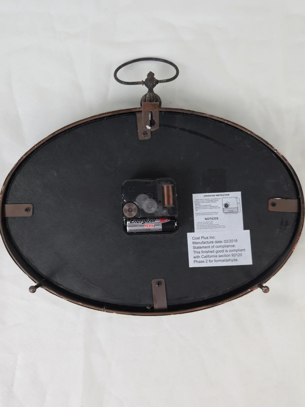 Vintage Style Hotel Vieux Oval Desk/Wall Clock
